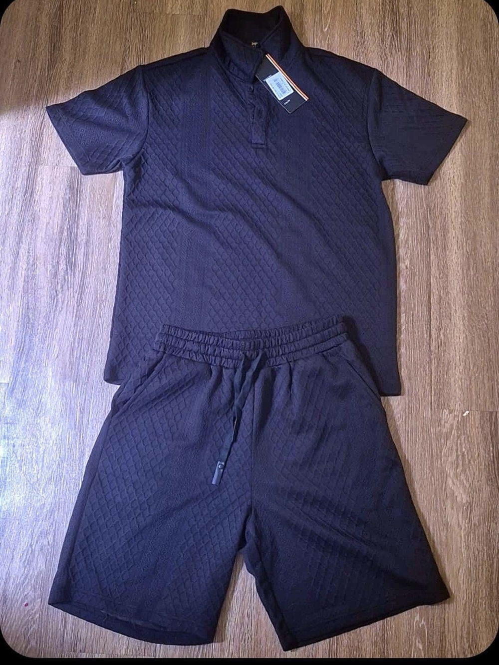 Kids Quilted Black Short Pajama Set - Unbranded